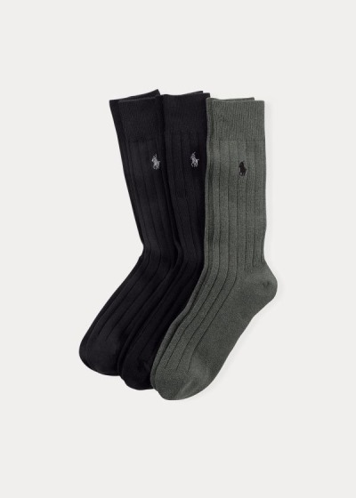 Men's Polo Ralph Lauren Combed Cotton Rib 3-Pack Socks | 536120JBL